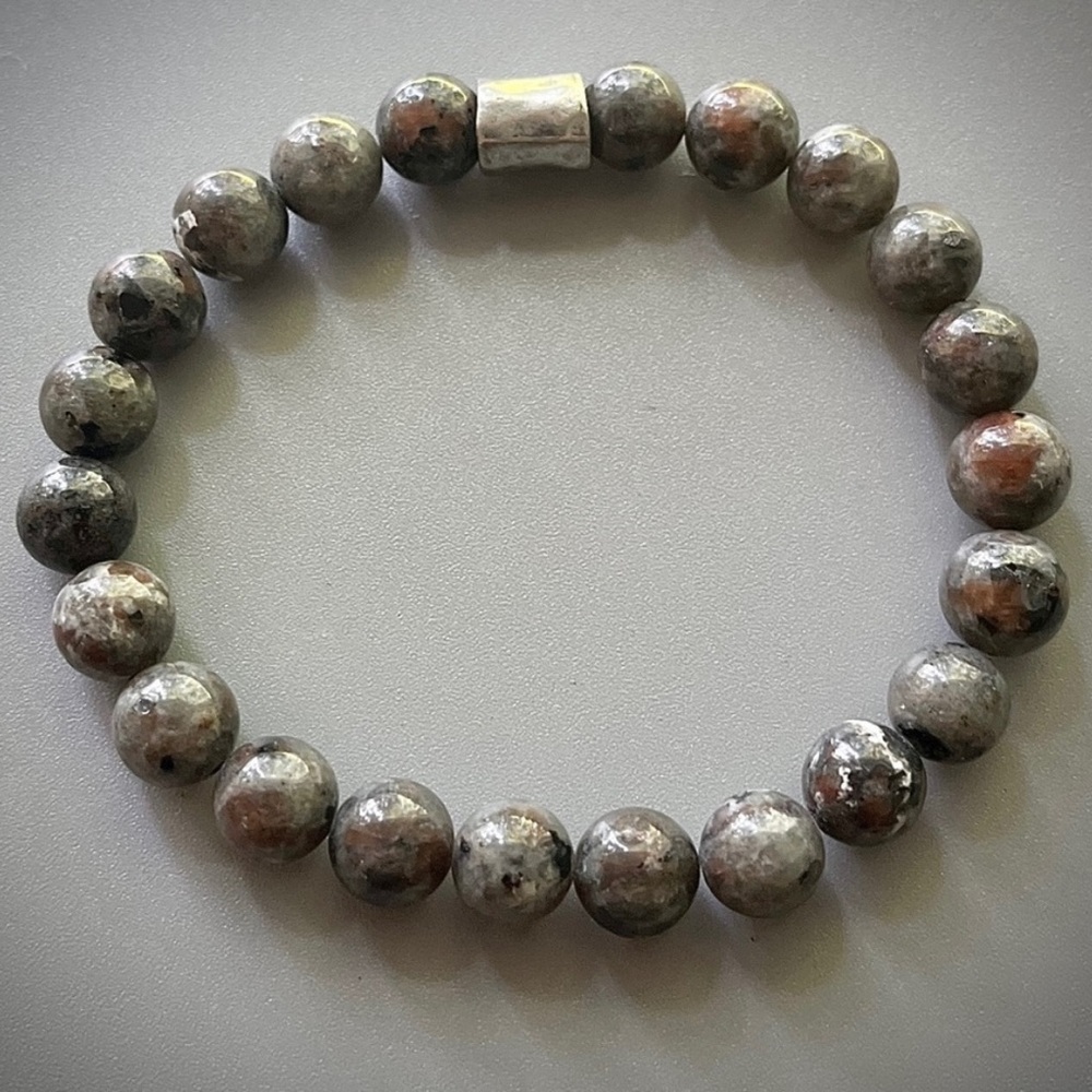 Gray Yooperlite Handcrafted Bead Bracelet